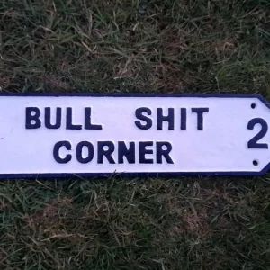 BS Corner Cast Iron Sign
